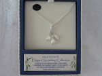 Equilibrium Necklace Snowdrop Flower Drop with Cubic Zirconia